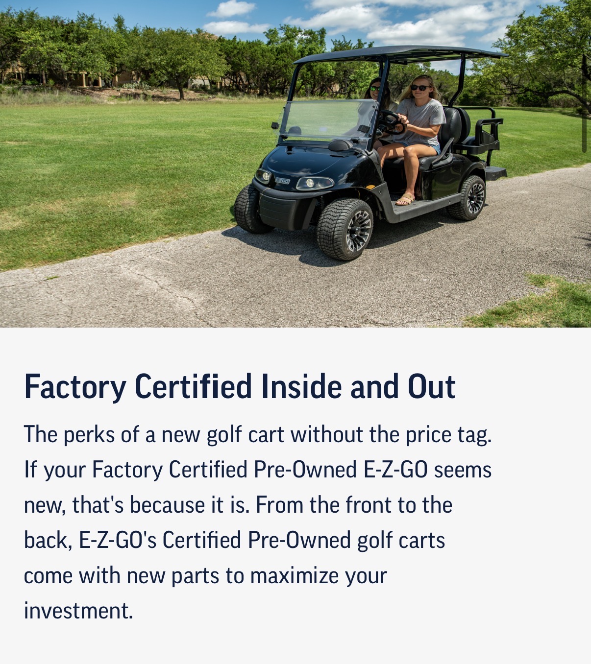 Factory certified inside and out
