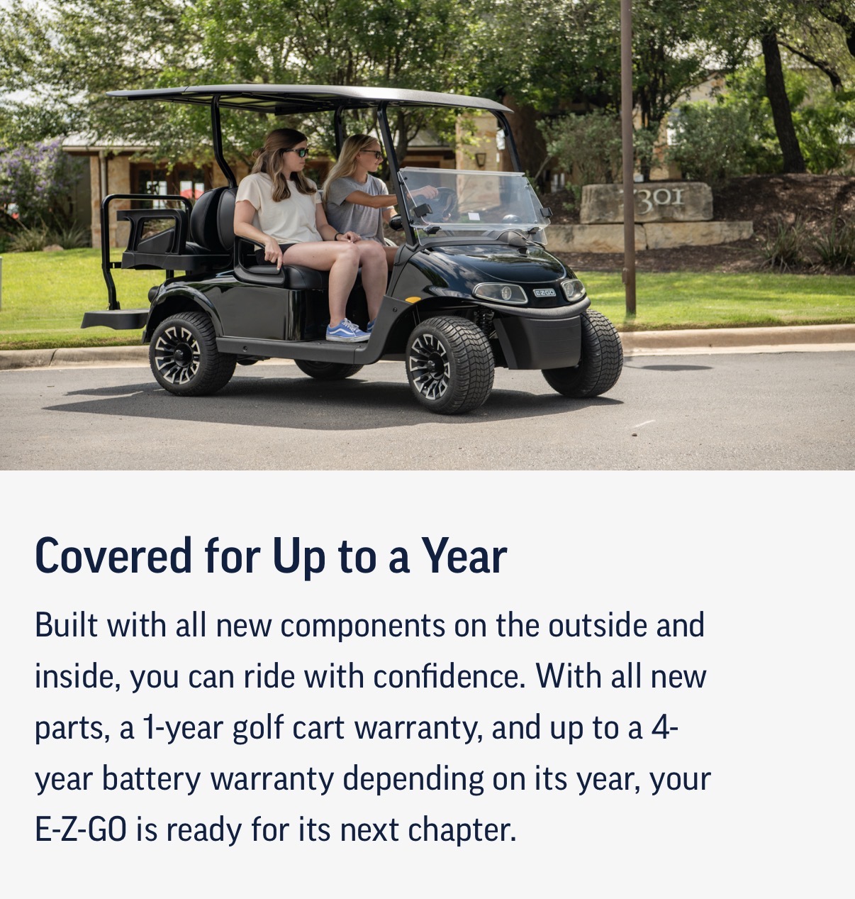 1-year cart and up to 4-year battery warranty